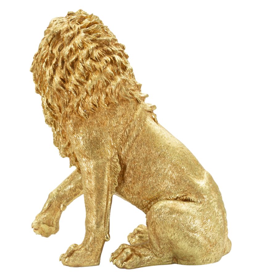 Dekofigur Löwe Sitzend Gold – Tierfigur