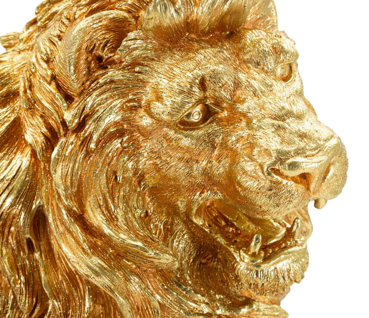 Dekofigur Löwe Sitzend Gold – Tierfigur