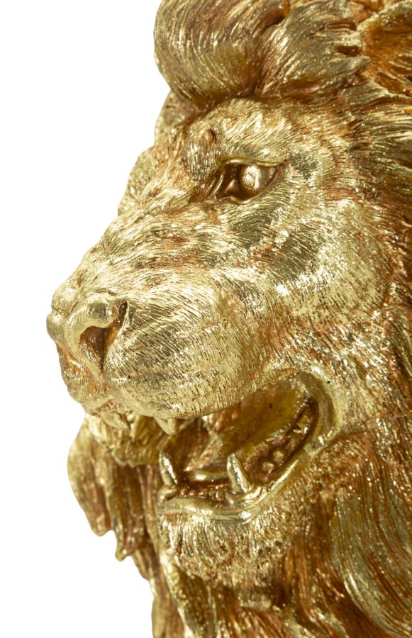 Dekofigur Löwe Sitzend Gold – Tierfigur