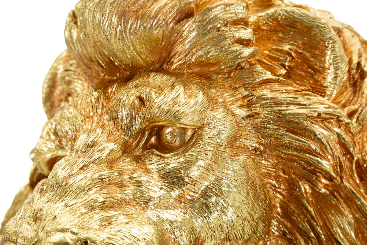 Dekofigur Löwe Sitzend Gold – Tierfigur