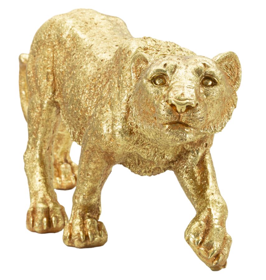 Dekofigur Leopard Gold – Tierfigur