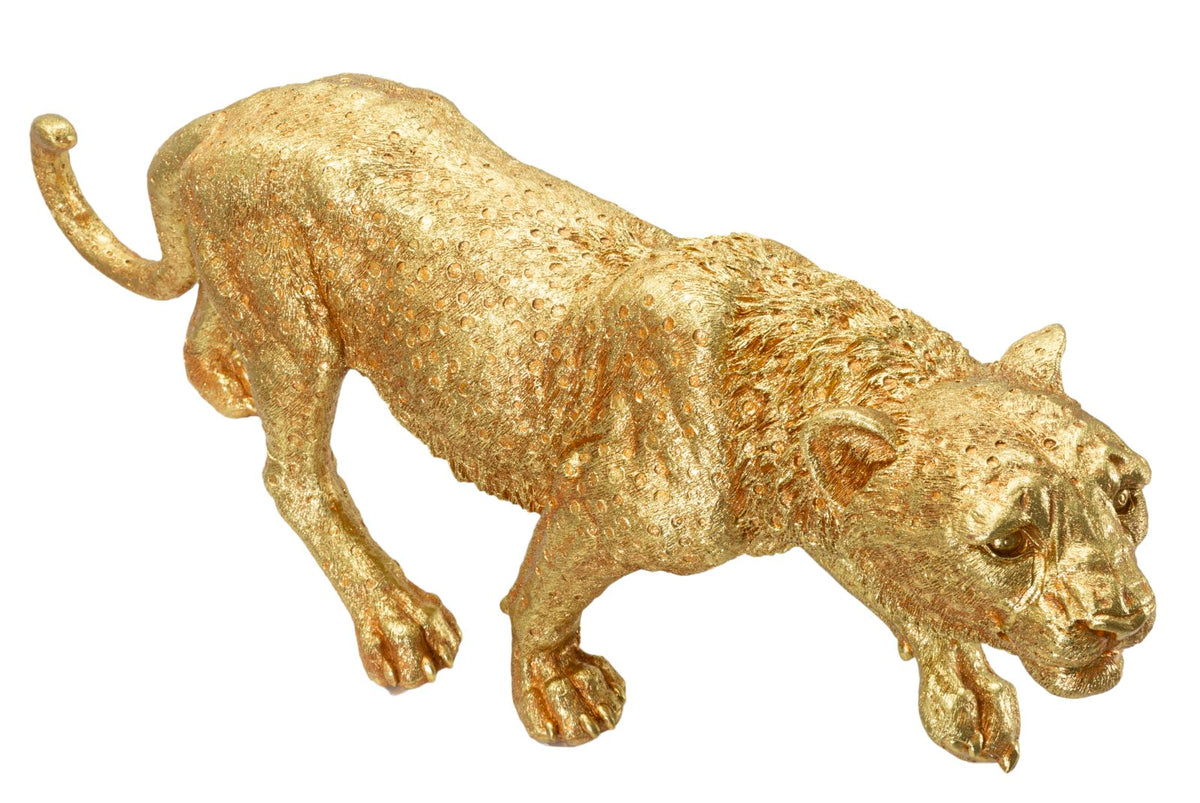 Dekofigur Leopard Gold – Tierfigur