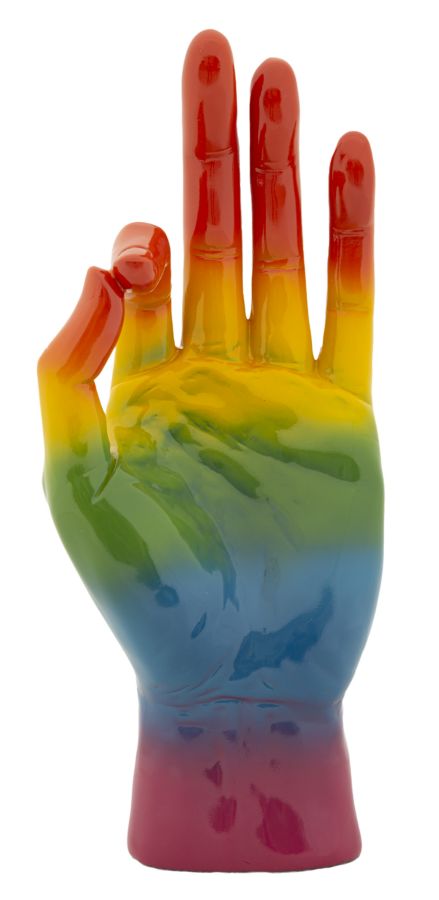 Dekofigur Hand OK Regenbogen – Skulptur Deko