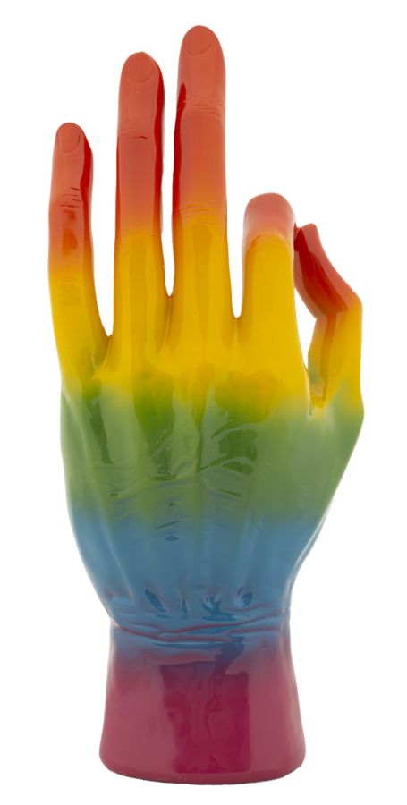 Dekofigur Hand OK Regenbogen – Skulptur Deko
