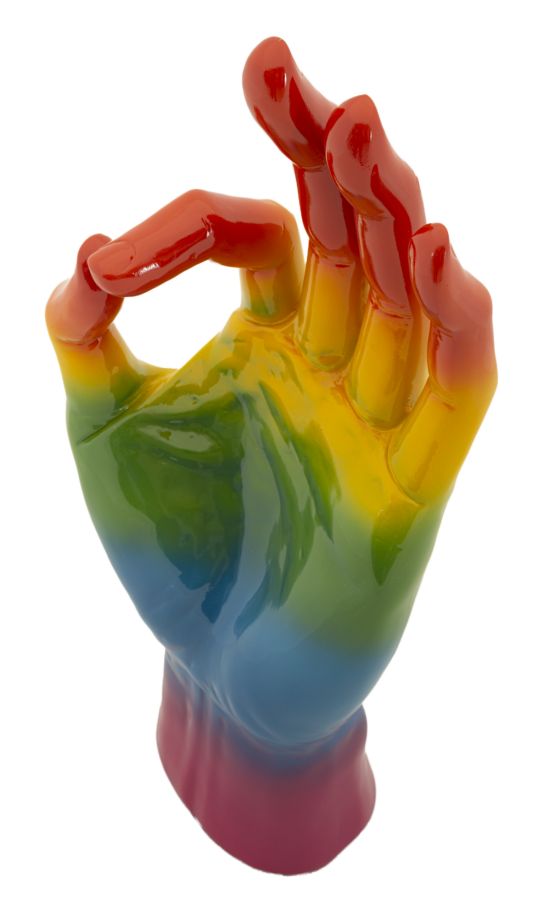 Dekofigur Hand OK Regenbogen – Skulptur Deko