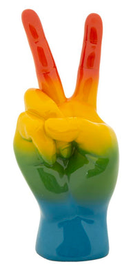 Dekofigur Hand Victory Regenbogen – Skulptur Deko