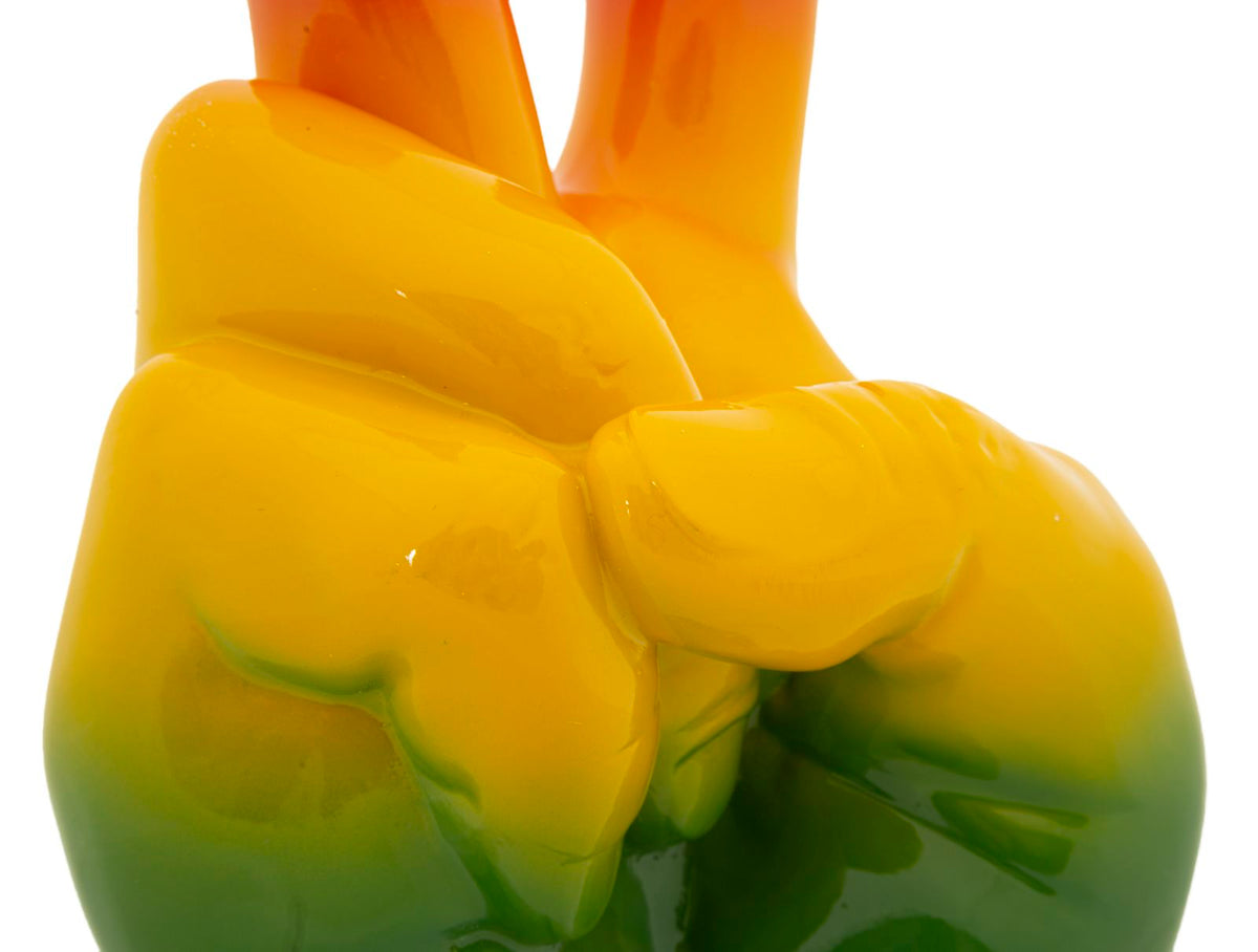 Dekofigur Hand Victory Regenbogen – Skulptur Deko