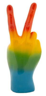 Dekofigur Hand Victory Regenbogen – Skulptur Deko