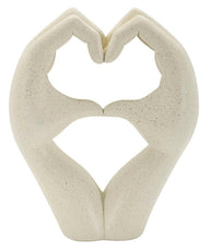 Dekofigur Hände Herz Creme – Skulptur Deko