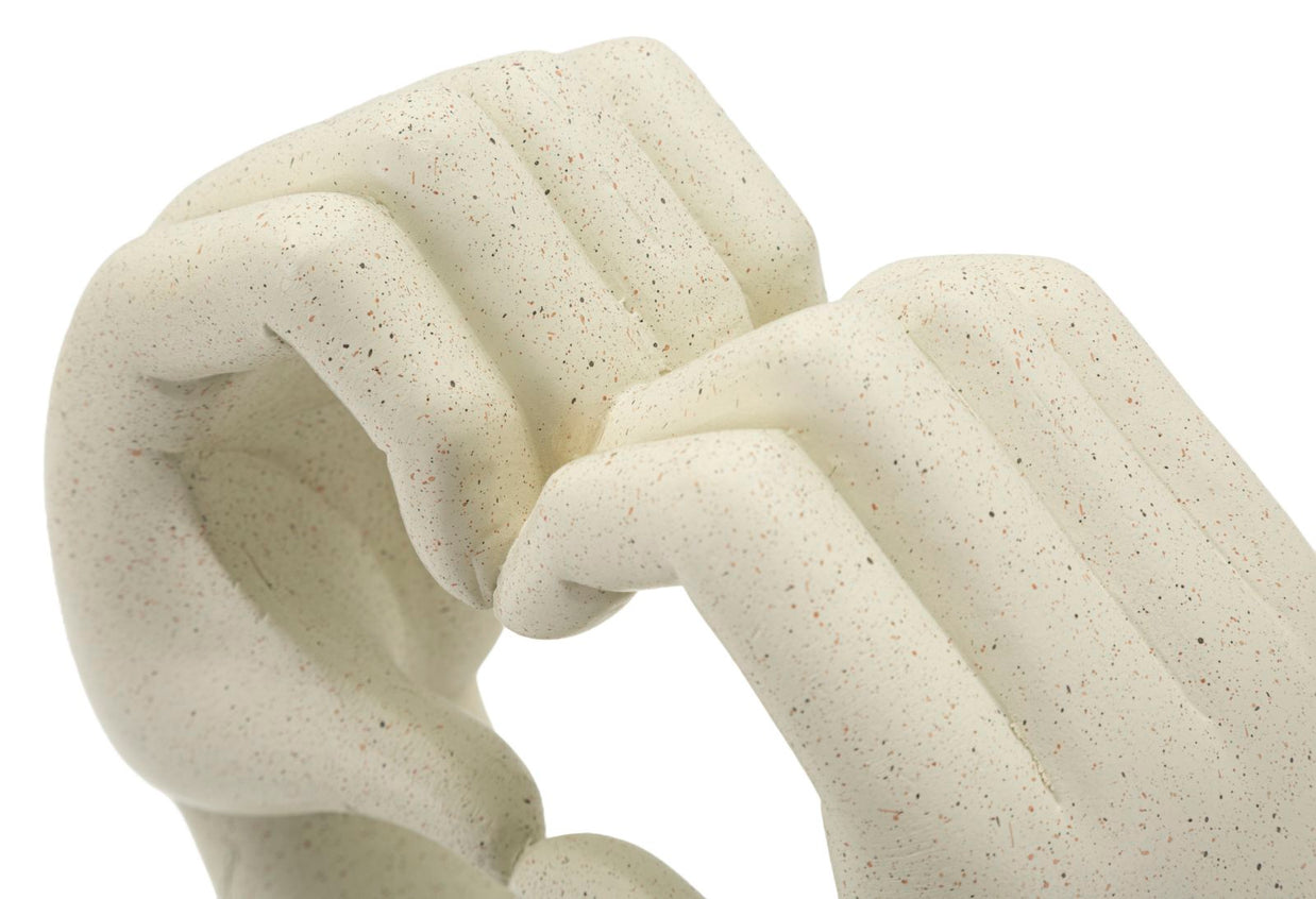 Dekofigur Hände Herz Creme – Skulptur Deko