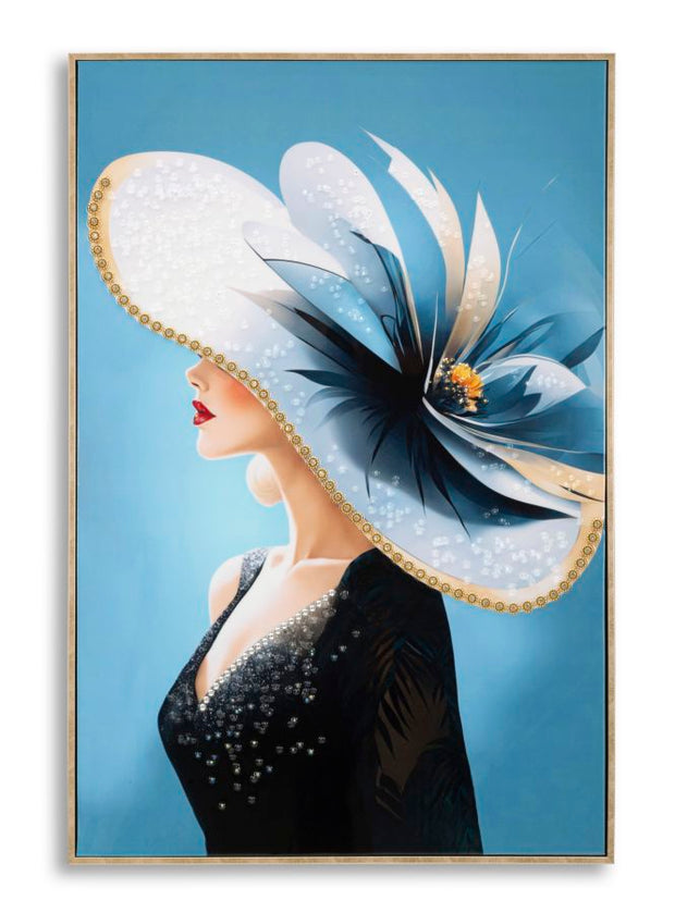 Wandbild Frau mit Hut 92 cm F – Leinwandbild Deko