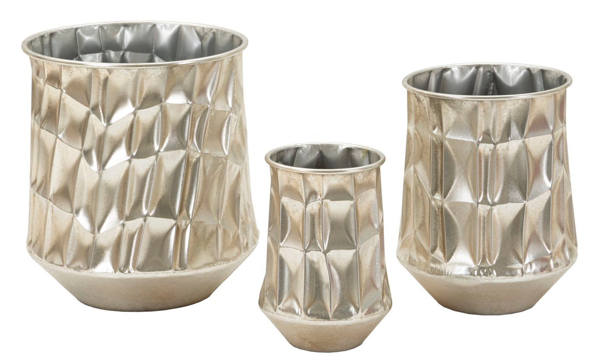 Blumenvase Silber 3er Set 38,5 cm
