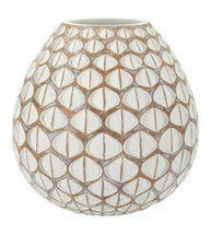 Vase Tibet Weiß Geometrisch Rund – Blumenvase Deko