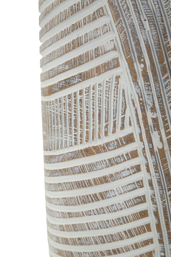 Blumenvase Holzoptik Weiß 55 cm