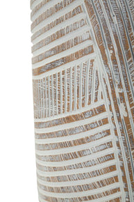 Blumenvase Holzoptik Weiß 55 cm