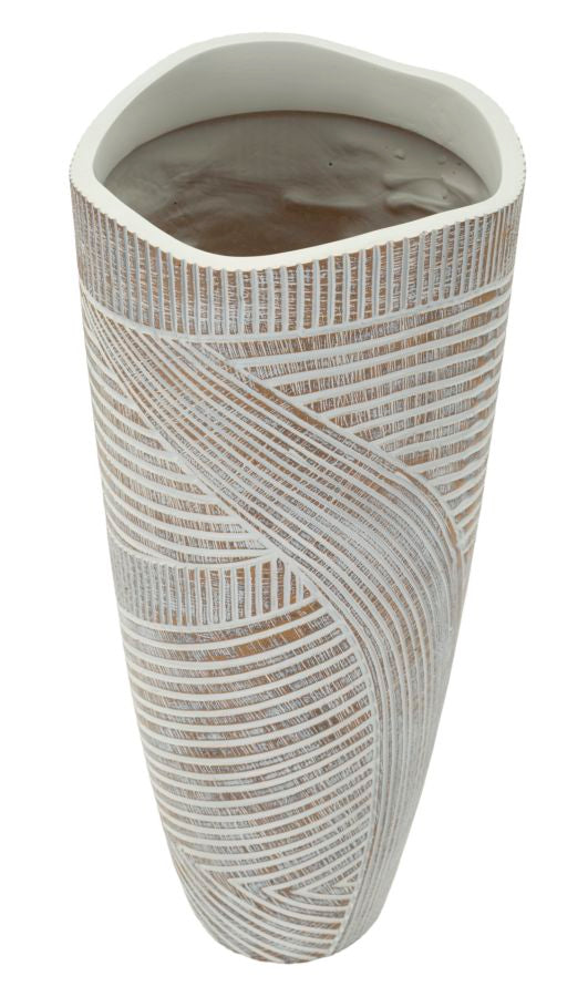 Blumenvase Woody Weiß – Dekovase