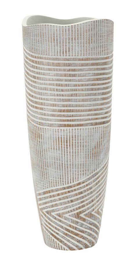 Blumenvase Woody Weiß – Dekovase