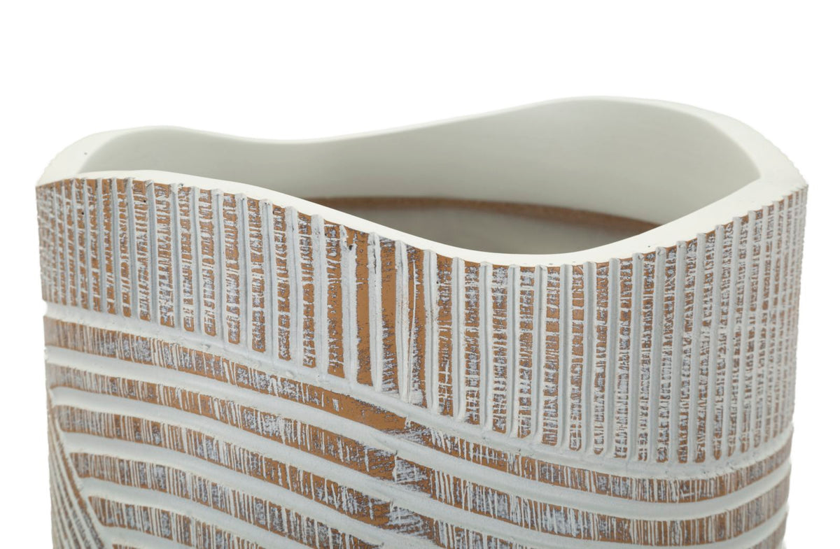 Blumenvase Woody Weiß – Dekovase