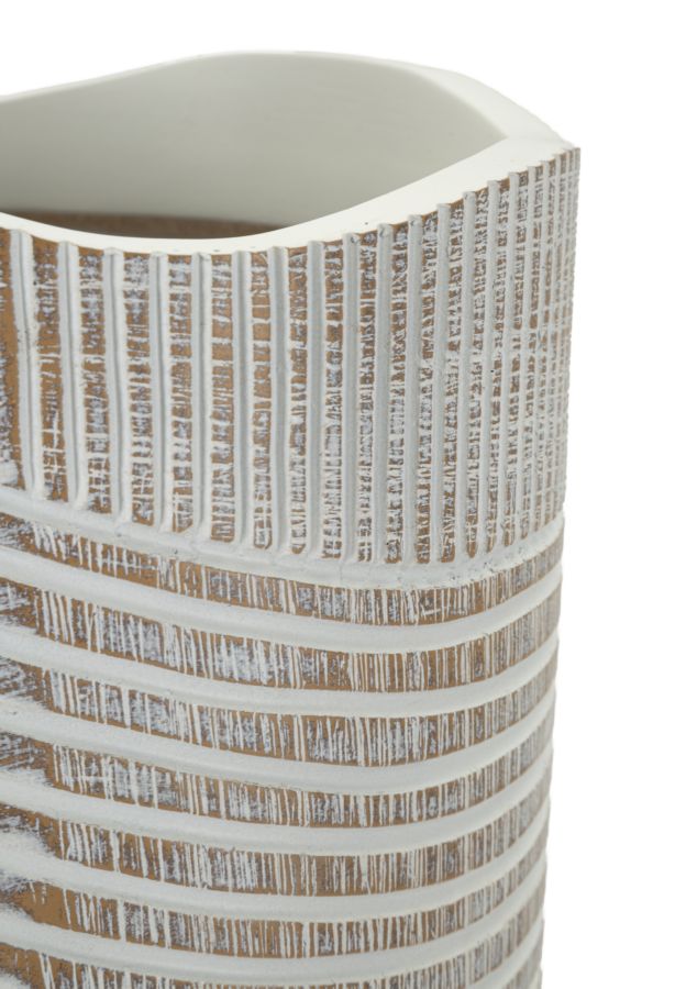 Blumenvase Woody Weiß – Dekovase
