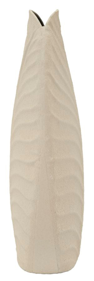 Vase Dune Blattstruktur Creme Klein – Blumenvase Deko