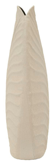 Vase Dune Blattstruktur Creme Klein – Blumenvase Deko