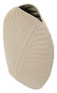 Vase Dune Blattstruktur Creme Klein – Blumenvase Deko