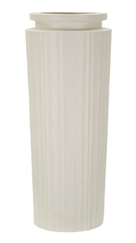 Bodenvase Gerippt Creme 80 cm