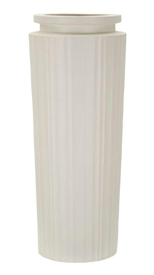 Bodenvase Gerippt Creme 80 cm