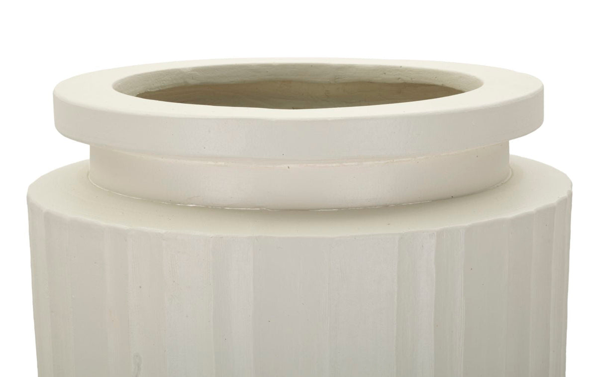 Bodenvase Gerippt Creme 80 cm