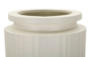 Bodenvase Gerippt Creme 80 cm