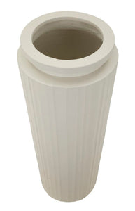 Bodenvase Gerippt Creme 80 cm