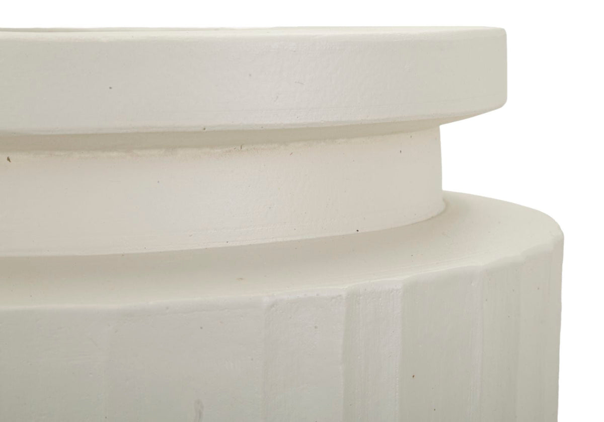 Bodenvase Gerippt Creme 80 cm
