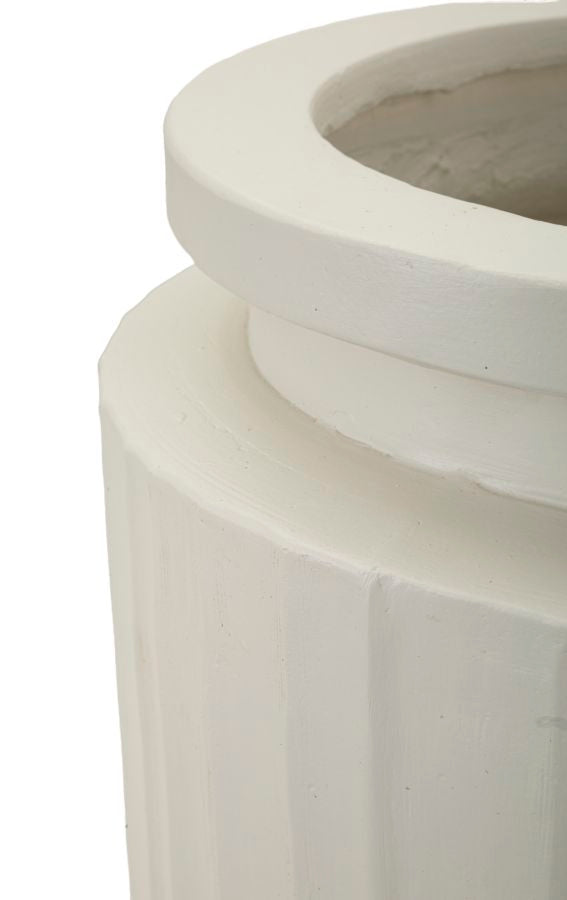 Bodenvase Gerippt Creme 80 cm