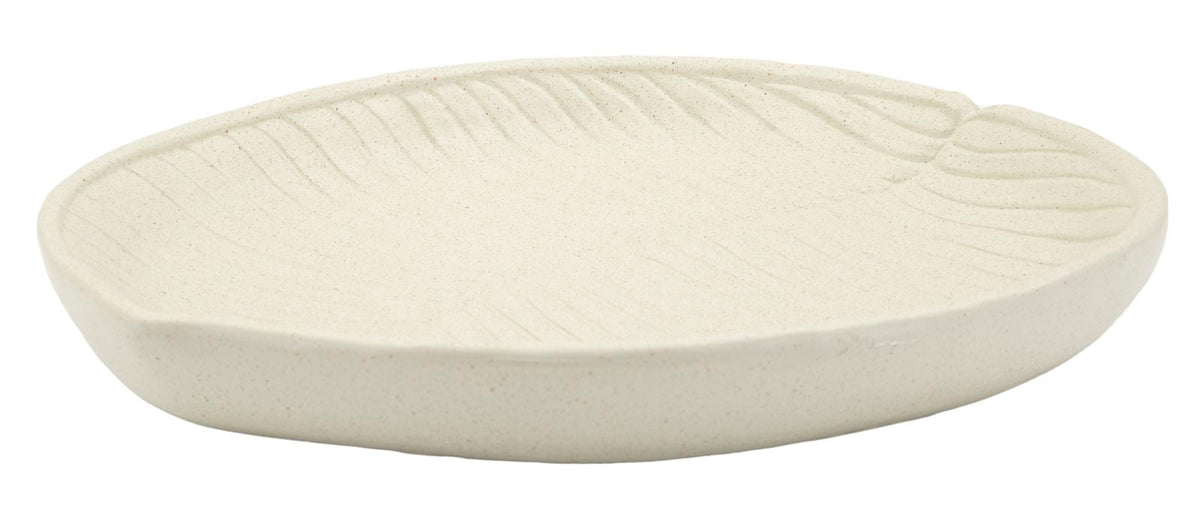 Dekotablett Stons Creme Oval – Serviertablett