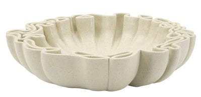 Dekotablett Stons Creme Skulptur – Serviertablett