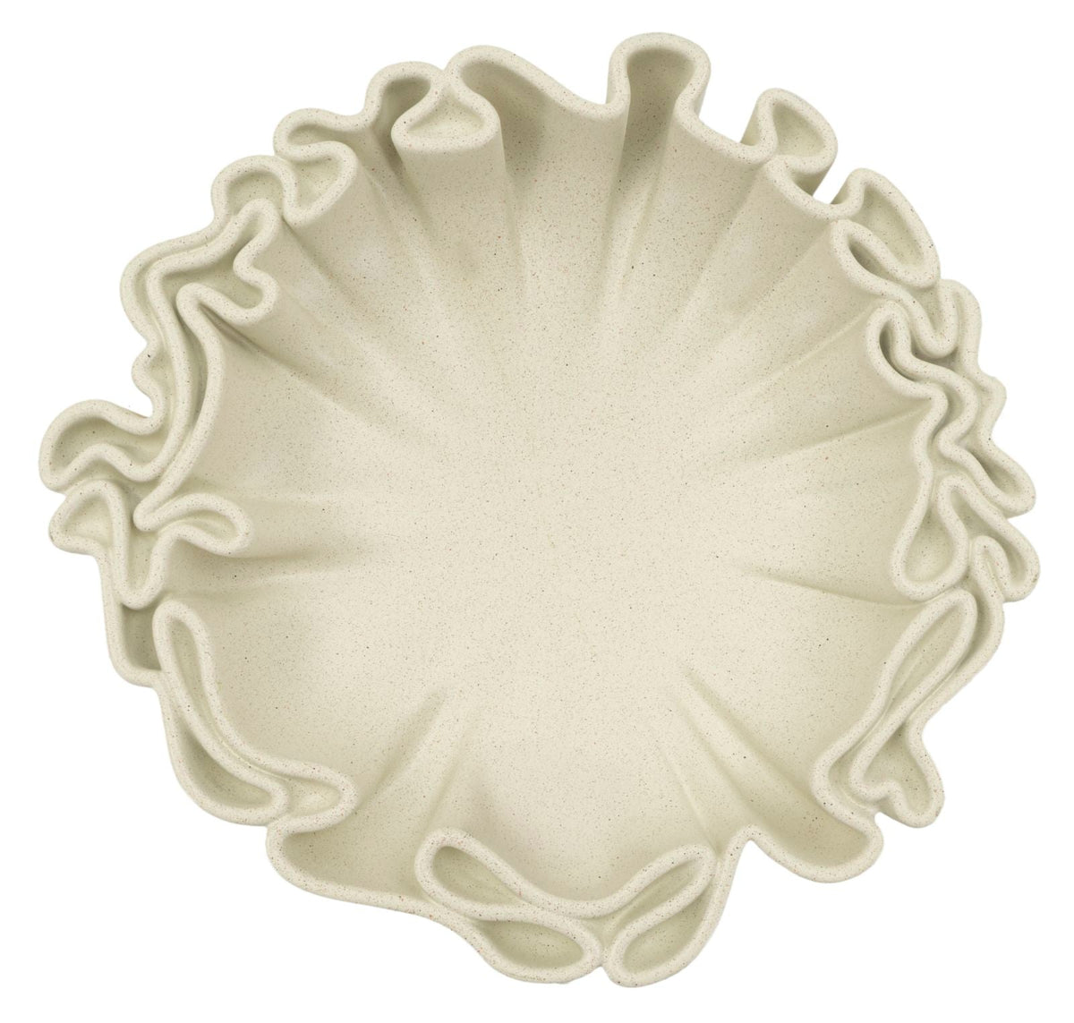 Dekotablett Stons Creme Skulptur – Serviertablett