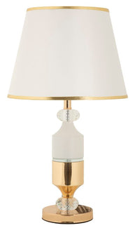 Tischlampe Gold Weiß 52 cm – Tischleuchte