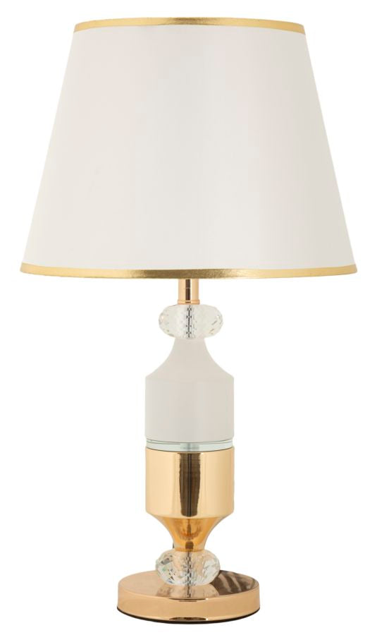 Tischlampe Gold Weiß 52 cm – Tischleuchte