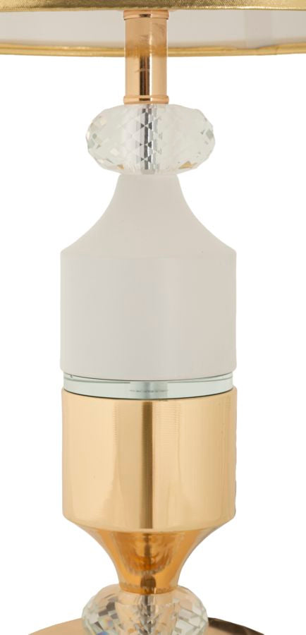 Tischlampe Gold Weiß 52 cm – Tischleuchte