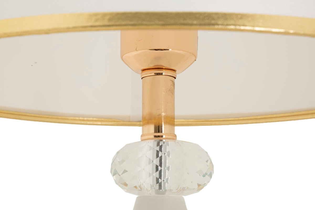 Tischlampe Gold Weiß 52 cm – Tischleuchte