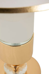 Tischlampe Gold Weiß 52 cm – Tischleuchte