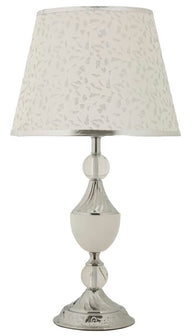 Tischlampe Silber Weiß 54 cm – Tischleuchte