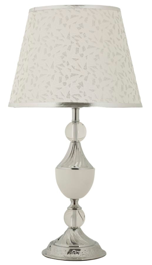 Tischlampe Silber Weiß 54 cm – Tischleuchte