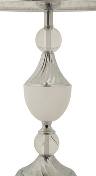 Tischlampe Silber Weiß 54 cm – Tischleuchte
