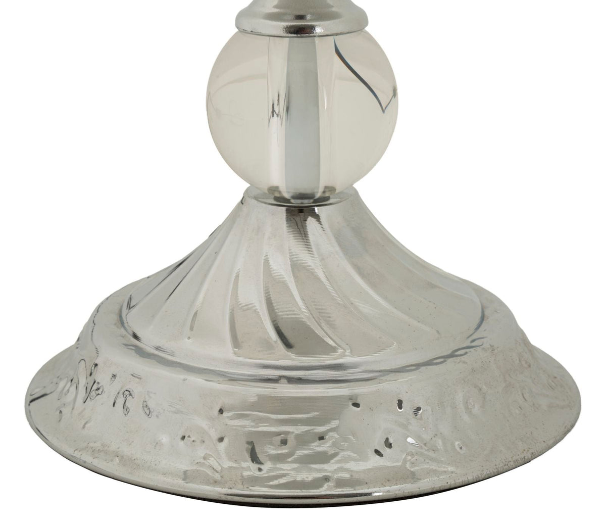 Tischlampe Silber Weiß 54 cm – Tischleuchte