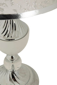 Tischlampe Silber Weiß 54 cm – Tischleuchte