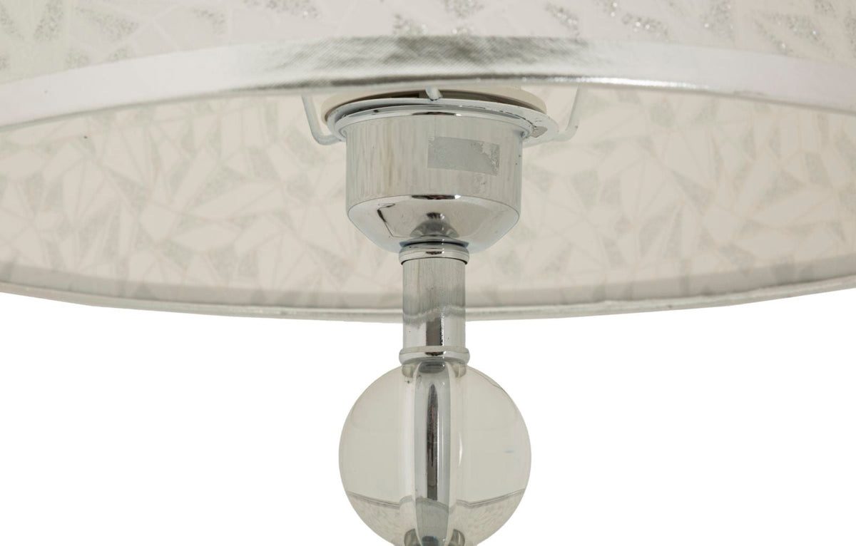 Tischlampe Silber Weiß 54 cm – Tischleuchte