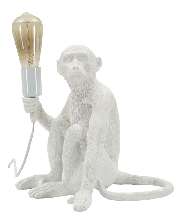 Tischlampe Affe Weiß 32 cm – Tischleuchte