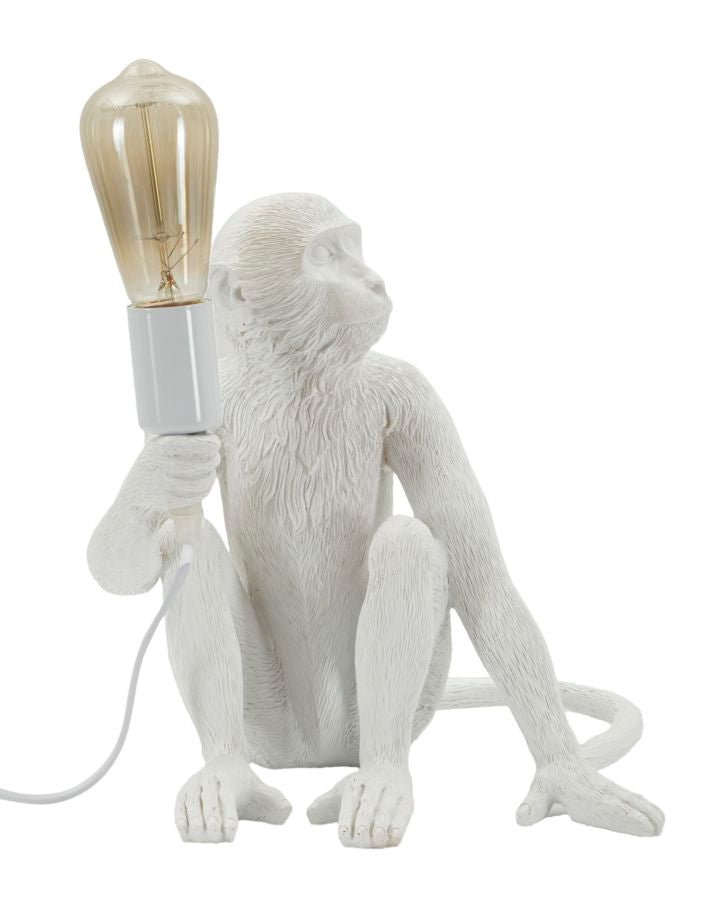 Tischlampe Affe Weiß 32 cm – Tischleuchte