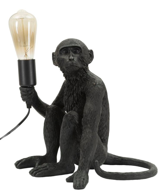 Tischlampe Affe Schwarz Gold 32 cm – Tischleuchte